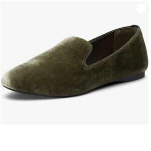 FYS Olive Drab Comfortable Slip On Loafers Round Toe Ballet Flats Walking Shoes